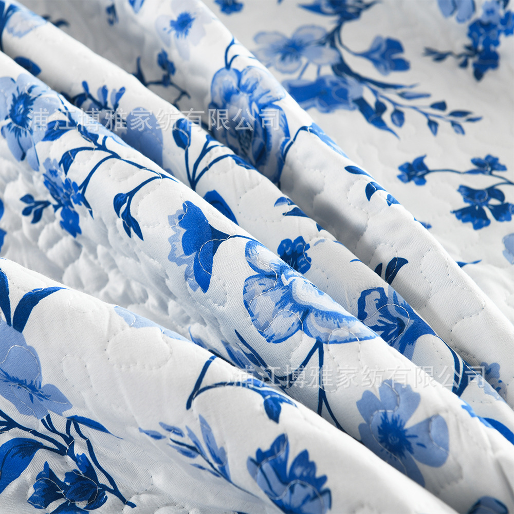 A 3-piece set of pure cotton bed covers with fresh and delicate printed quilted quilts, gentle and small floral patterns, wholesale of all-cotton 3-piece sets for homestays pic 11