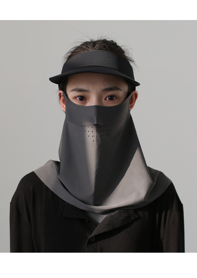 防晒面罩全脸防紫外线女夏天护颈冰丝脸罩开车遮阳面纱口罩一体款详情12