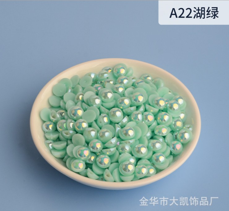 AB Water Lily, AB semi-circular pearl, mobile beauty, AB semi-circular pearl, diy nail art, pearl accessories, flat bottom pic 17