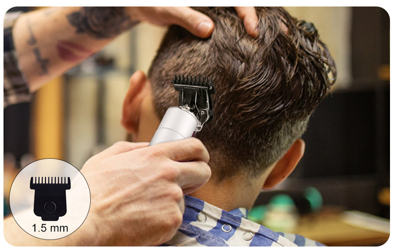 HATTEKER multi-color oil-tipped engraved scissors, full-body water-washable shaped clippers, portable USB charging multi-color simple hair clippers, cross-border trade pic 7