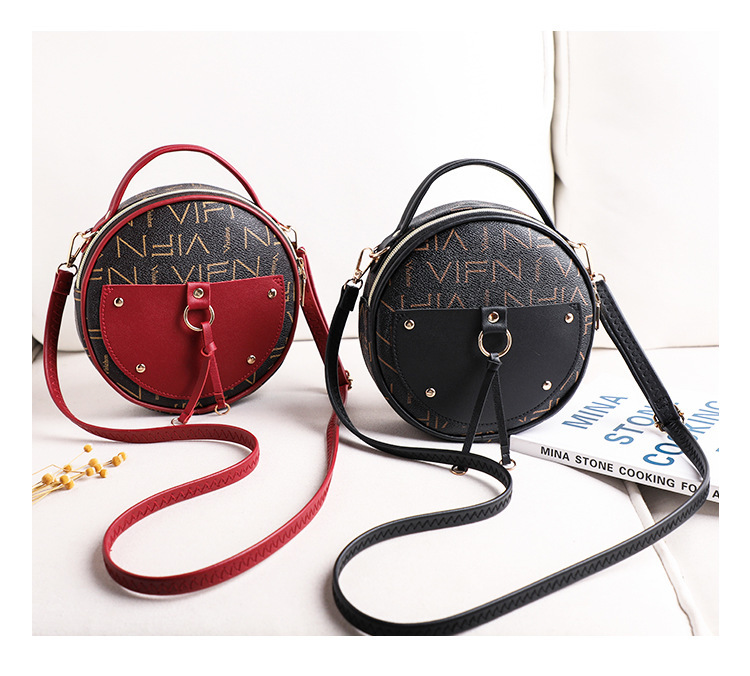 The 2021 new letter-printed double-layer single-shoulder small round bag for women is a fashionable and casual mobile phone bag with an upgraded version pic 17