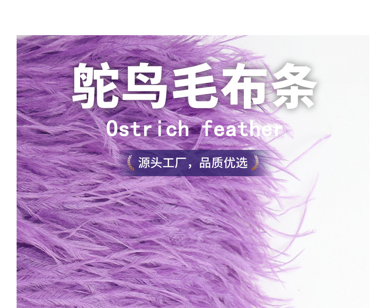 彩色鸵鸟毛布边10-15CM舞台礼服舞蹈服裙边服装辅料羽毛花边详情2
