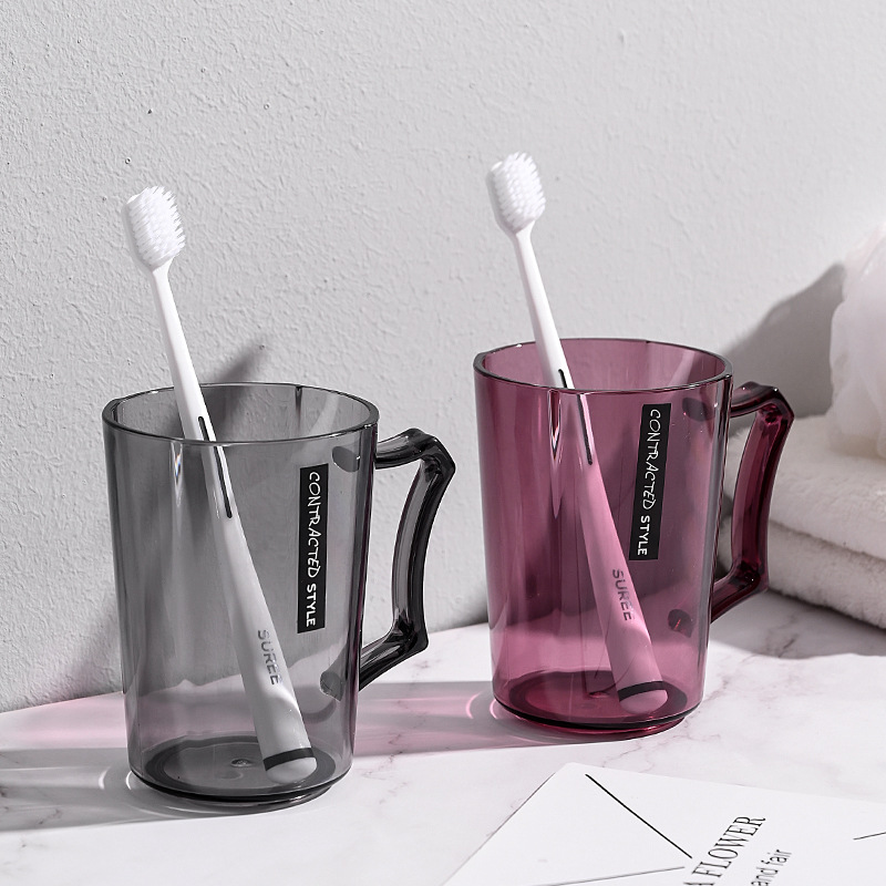 Transparent thickened washbasin cup, hotel brushing cup, homestay toothbrush cup, plastic cup, simple toothed cylinder without handle pic 3