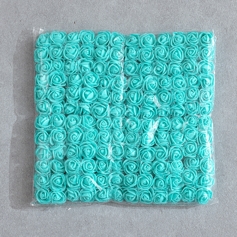 144朵pe泡沫花2.5厘米蕾丝玫瑰花婚庆花环假花新娘手腕花手编配件详情5