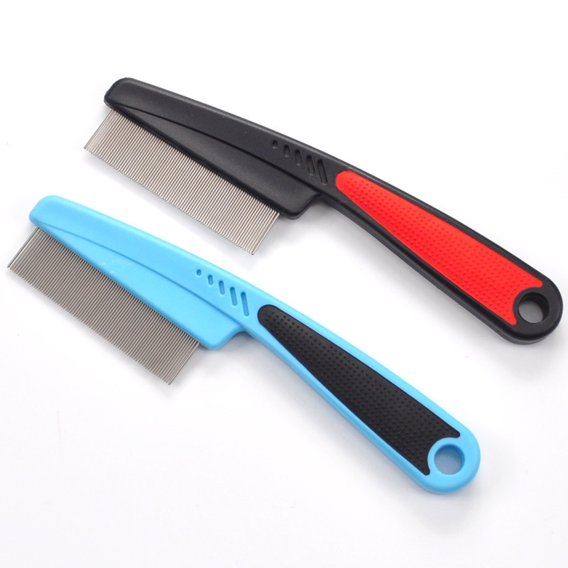 Pet dog flea comb, fine-toothed stainless steel needle flea removal comb, dog lice catch pic 3