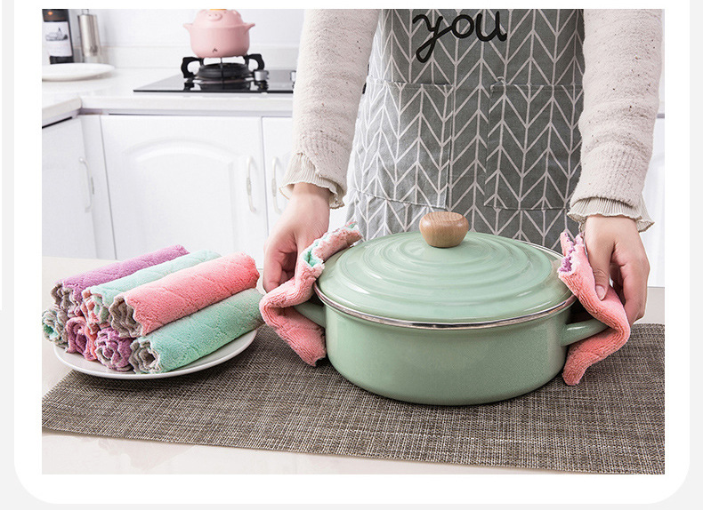25*25cm dishcloth, absorbent cloth, non-stick scouring pad, kitchen dishcloth, cleaning cloth, table and dish wiping cloth pic 13