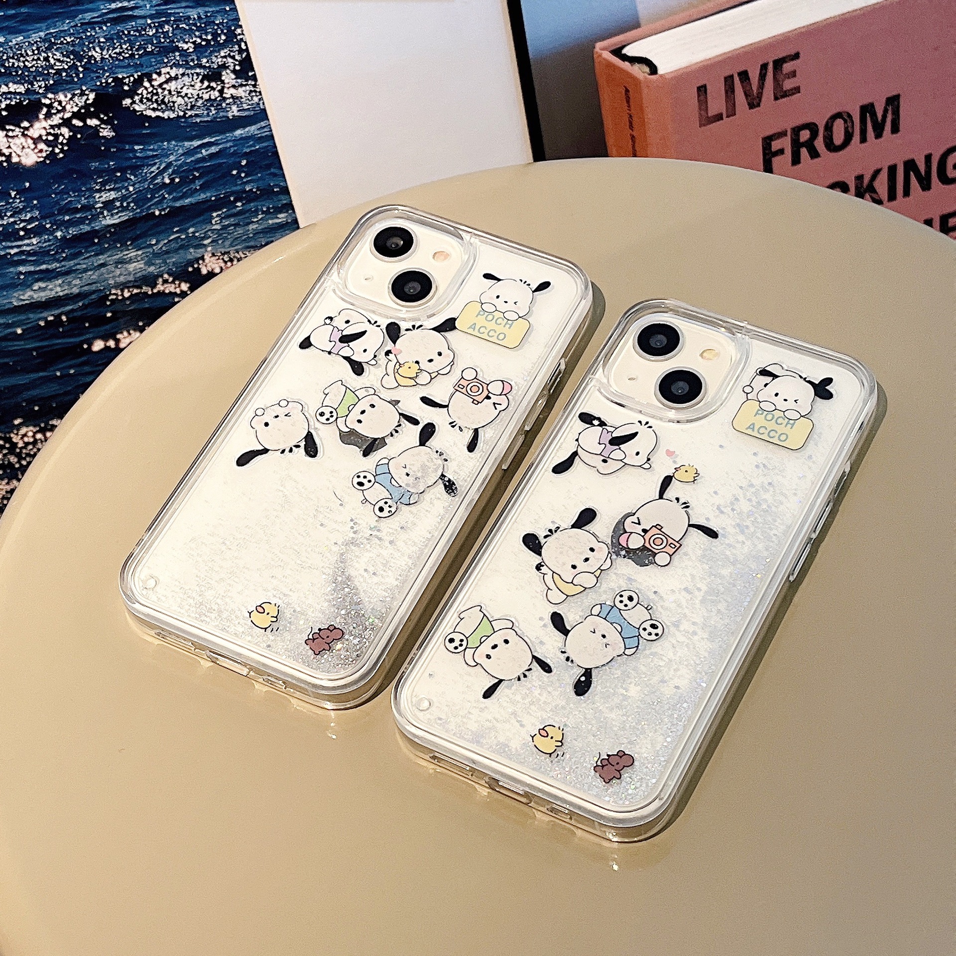 The popular cartoon is cute and fun, suitable for iPhone14pro max and iPhone 15. The phone case is 13/12 transparent with flowing sand pic 34