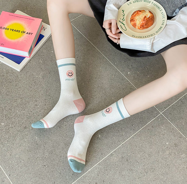 袜子女秋季款日系可爱小白兔中筒袜抗菌无骨袜ins潮春秋长棉袜详情5