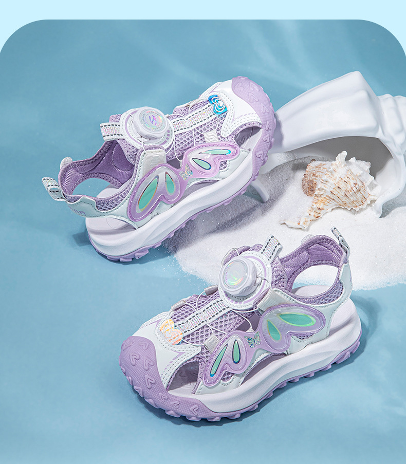 哈比熊女童凉鞋夏季款女生包头凉鞋旋转扣女童透气沙滩鞋厂家直销详情12