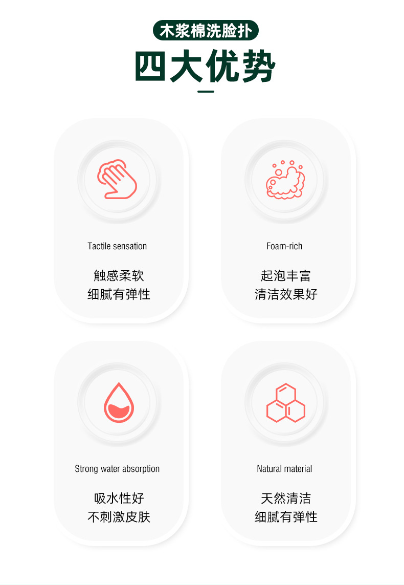 Cross-border export wood pulp cotton facial cleanser, flower-shaped facial cleanser, wood pulp facial cleanser and makeup remover, compressed wood pulp cotton face wash, exclusively for export pic 11