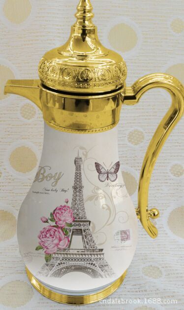 Dalebrook enamel Arabian Middle Eastern wine flask, thermos flask, red teapot, Flask coffee utensils pic 2