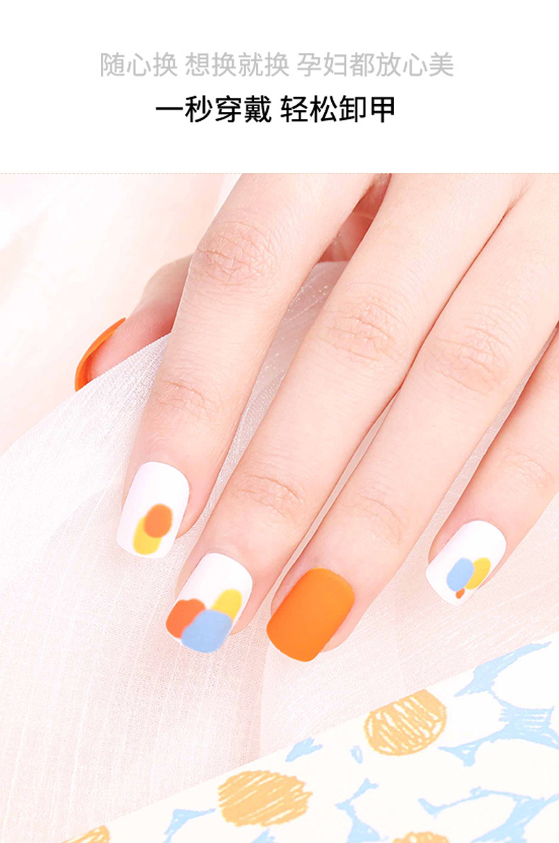 Wearable nail art pieces, finished products, hand-painted nail patches, air soft nail nails, short styles, wholesale in stock, exclusively for export pic 1
