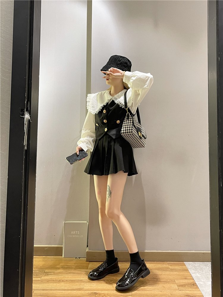 单鞋女2021新款女鞋春季英伦学院风浅口小皮鞋女式平底黑色懒人鞋详情6