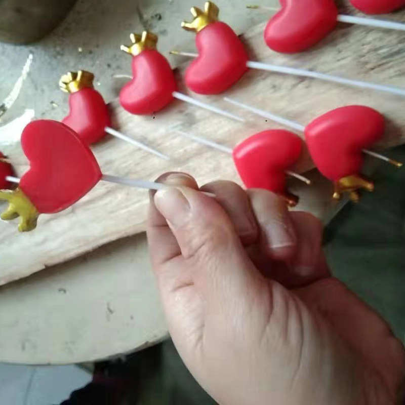 New gold-plated crown heart-shaped candle surprise party supplies Birthday cake decorations pic 5