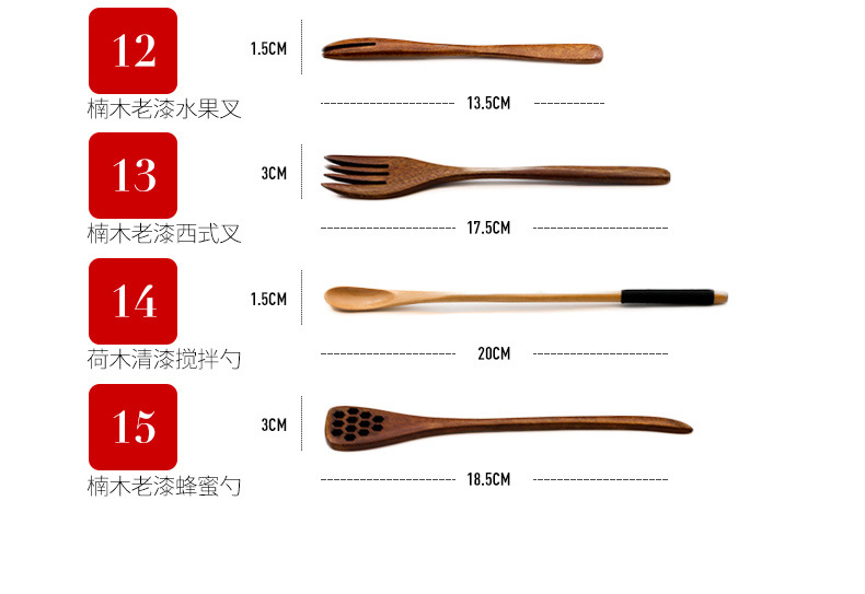实木家用成小木勺长柄韩式蜂蜜勺木质调羹便携餐具儿童吃饭勺详情7