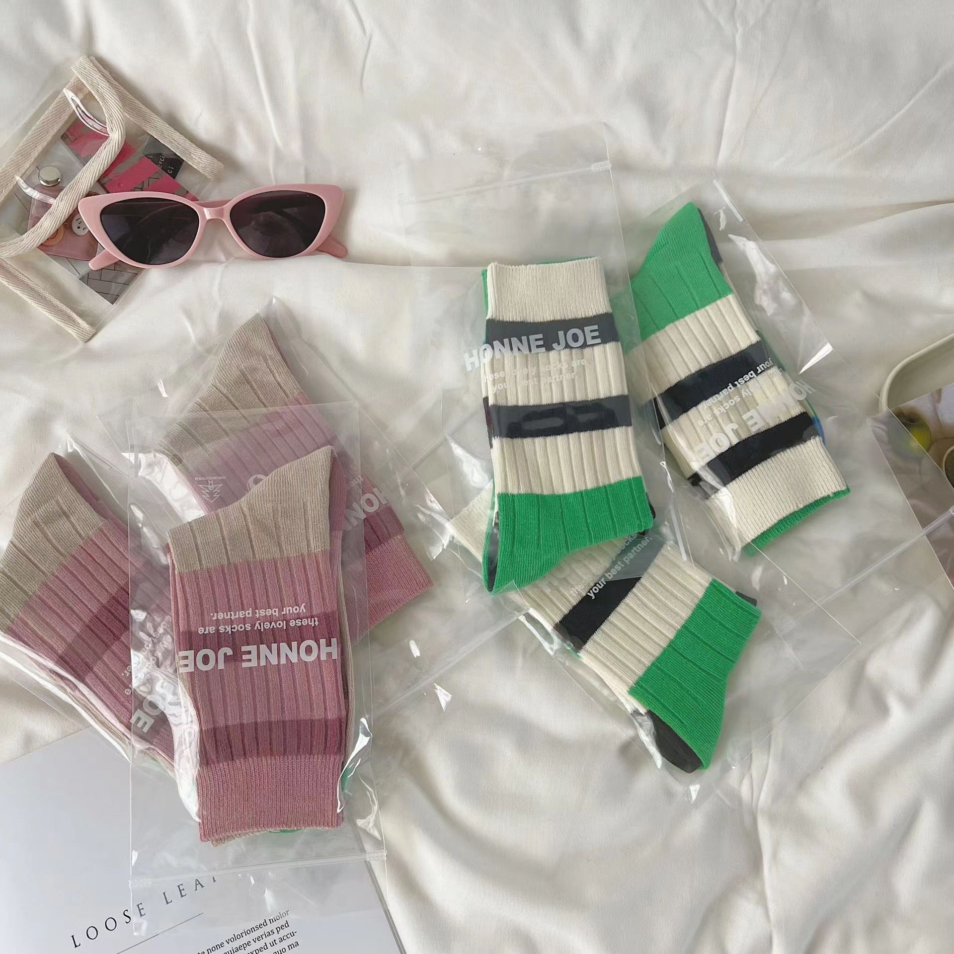 Calcetines mujer AB cara patchwork color rayas algodón medias medias mujer moda moda calle calcetines moda web personalidad medias mandarina pato pic 10