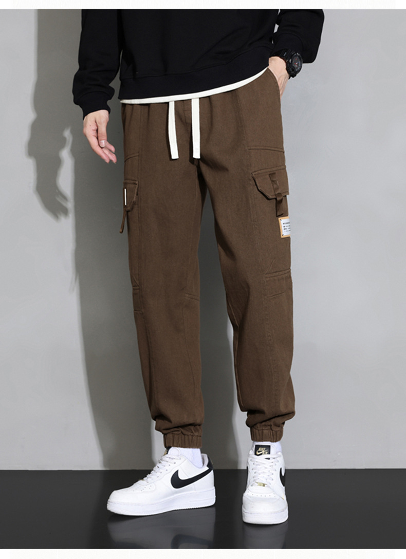 Pantalones de carga hombres 2023 nuevo otoño marca de moda juvenil holgada versátil pies de túnica para hombres tamaño grande pantalones casuales para hombres pic 25
