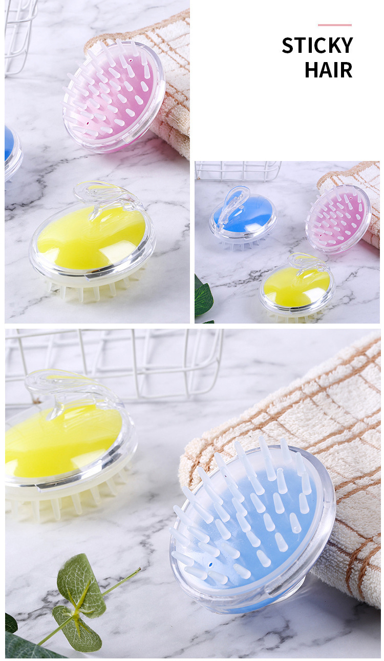 Silicone massage shampoo brush, portable handheld household comb, scalp massage cushion shampoo brush, massage comb wholesale pic 1