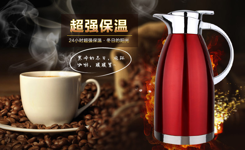 Stainless steel insulated kettle, vacuum hot water kettle, coffee kettle, European-style kettle, insulated bottle with water kettle, stainless steel European-style spiral high-end coffee kettle, super cold and heat preservation, vacuum technology for heat insulation and heat preservation pic 9
