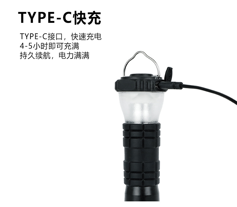 Multi-functional campsite camping lamp, retro atmosphere lamp, tent outdoor emergency USB charging led detachable flashlight pic 7