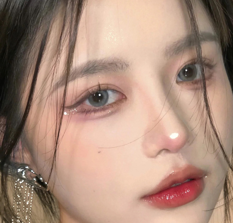 Nine-grid transparent nine-color acrylic eyeshadow for students at affordable prices, earth tone glitter pearlescent stage makeup eyeshadow palette pic 6