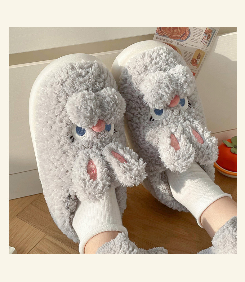 棉拖鞋女孩冬季可爱兔子棉拖居家室内保暖防滑包跟踩屎感棉拖女冬详情7