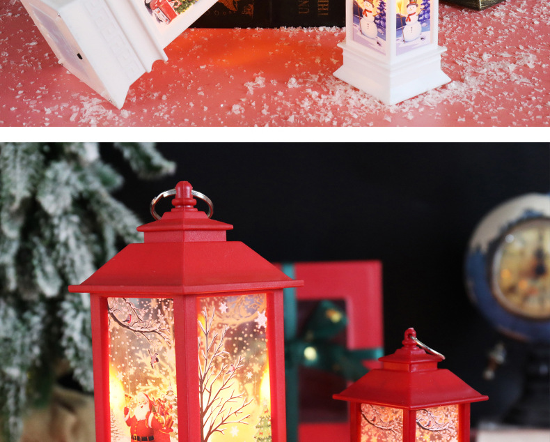 Christmas decoration simulation flame small oil lamp, hand-held wind lamp, creative Christmas gift, shopping mall window display table ornaments pic 2