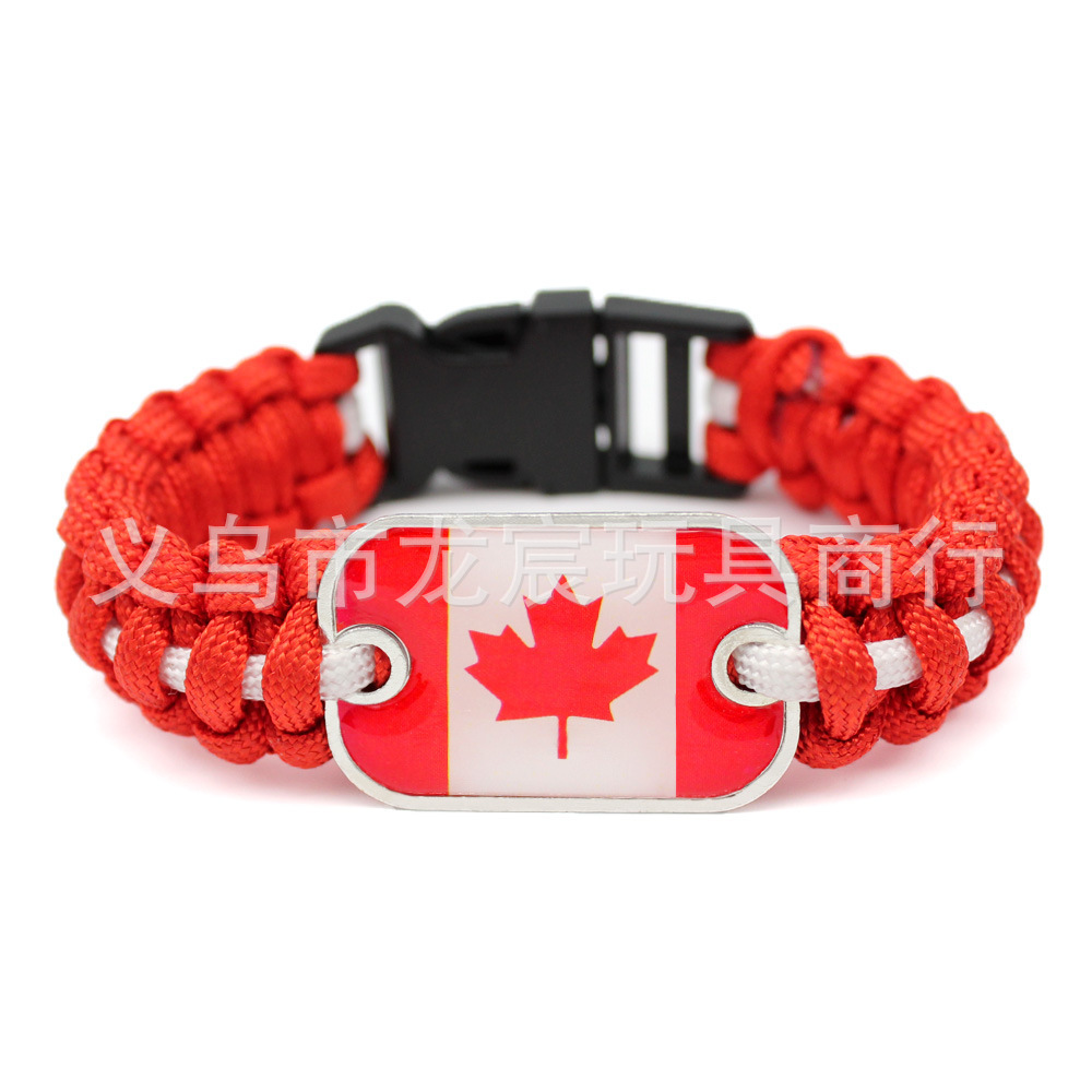 供应圭亚那国旗手链世界各国国旗伞绳编织手链户外救生手镯详情8
