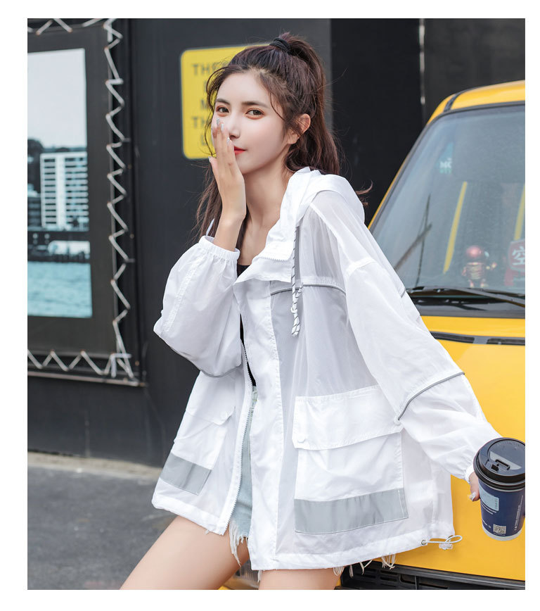 防晒衣服女生夏装2021新款初中高中学生韩版宽松百搭长袖薄款外套详情14