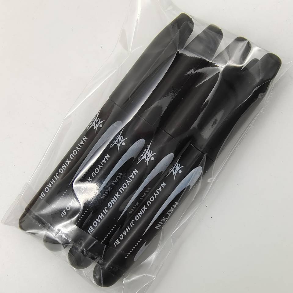 4 marker pens in a bag: large large-headed pen, black ink-filled large-headed pen, blue and red oil-based express logistics pen pic 12