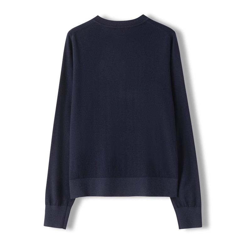 【 Fine-spun Wool 】 Beaded chain simple and intellectual patchwork long-sleeved thin wool knitted cardigan 24 early Autumn new style pic 12