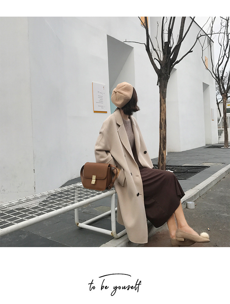 森系毛呢h型大衣女小个子中长款过膝初冬2022新款外套时尚秋冬款详情10
