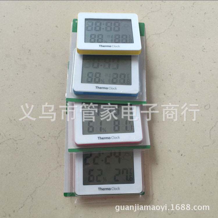 Electronic temperature and humidity meter, household indoor thermometer, temperature and humidity meter, lunar alarm clock stand, magnet BK855 pic 7