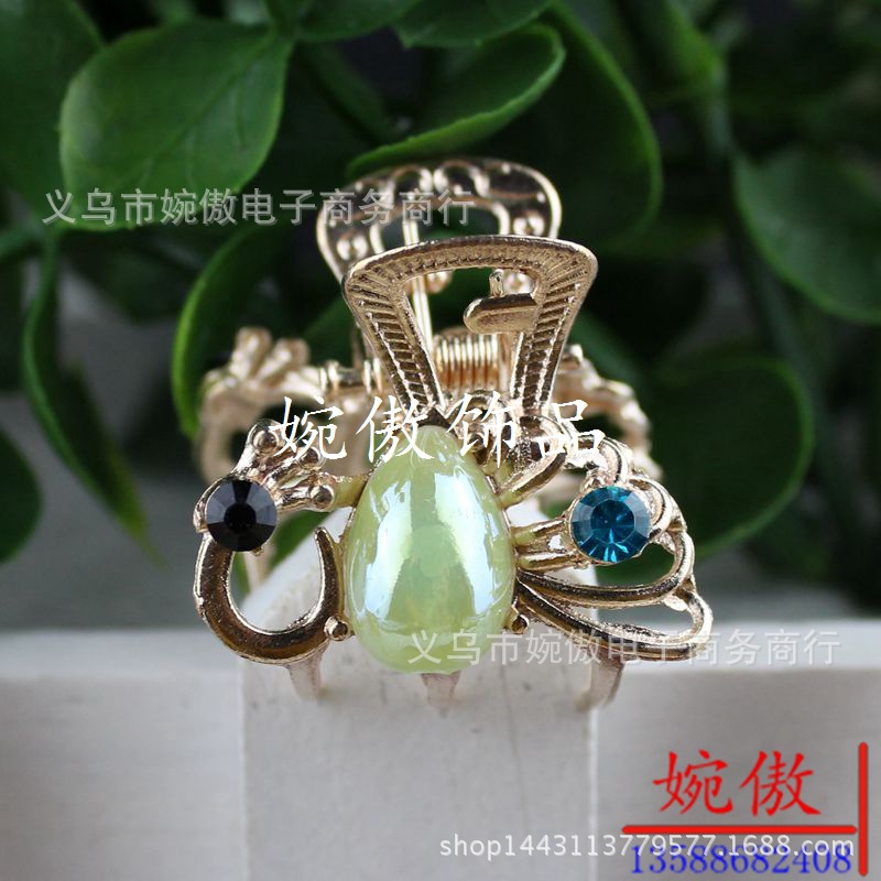 Alloy diamond-encrusted small claw clips, grab clips, hair clips, gold and silver, Yiwu two-yuan store small commodity headwear wholesale pic 23