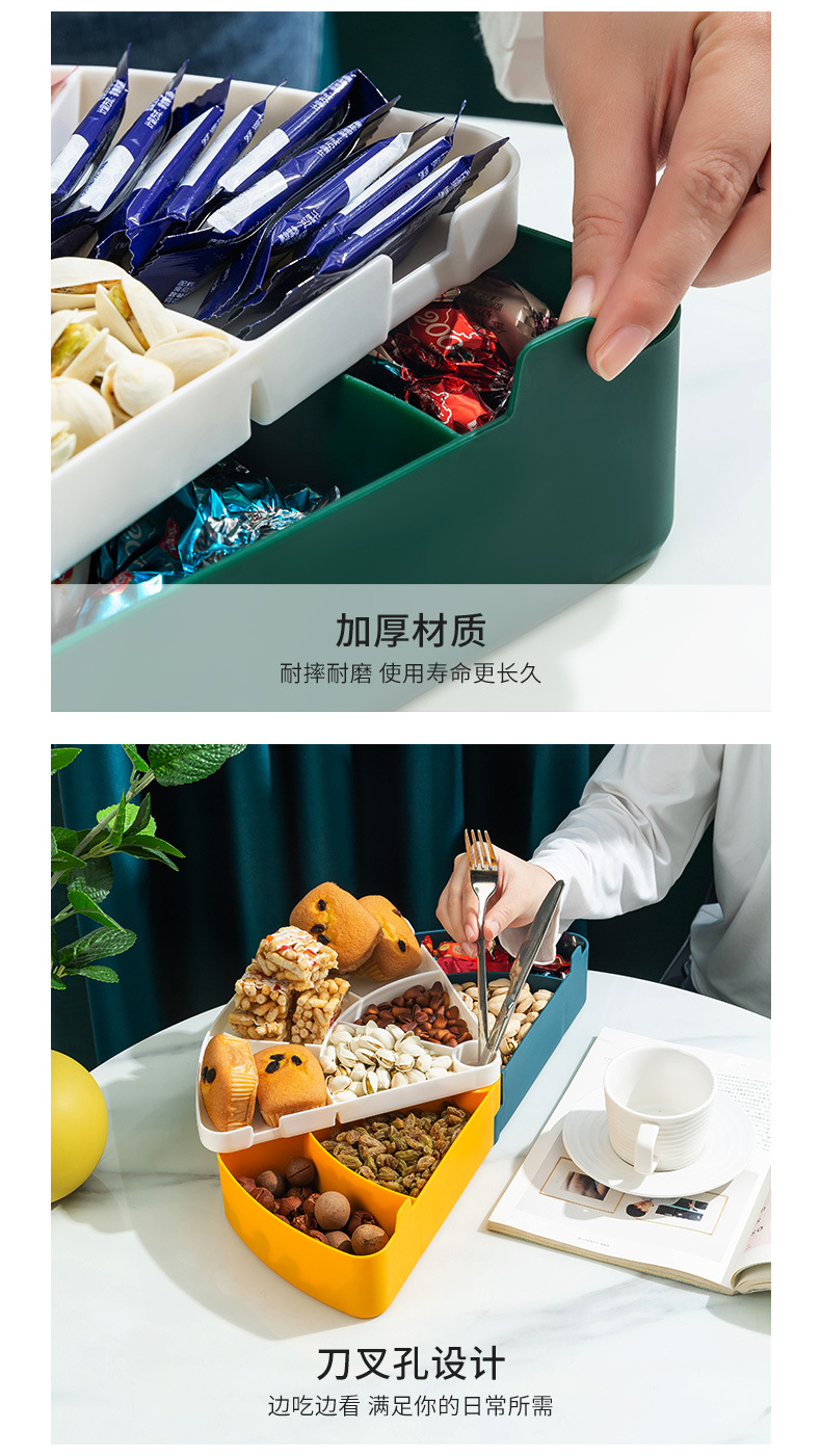 Rotating fruit plate, home living room coffee table, nut box, snack box, wedding New Year dried fruit plate, Douyin live streaming, cross-border 0750 pic 13