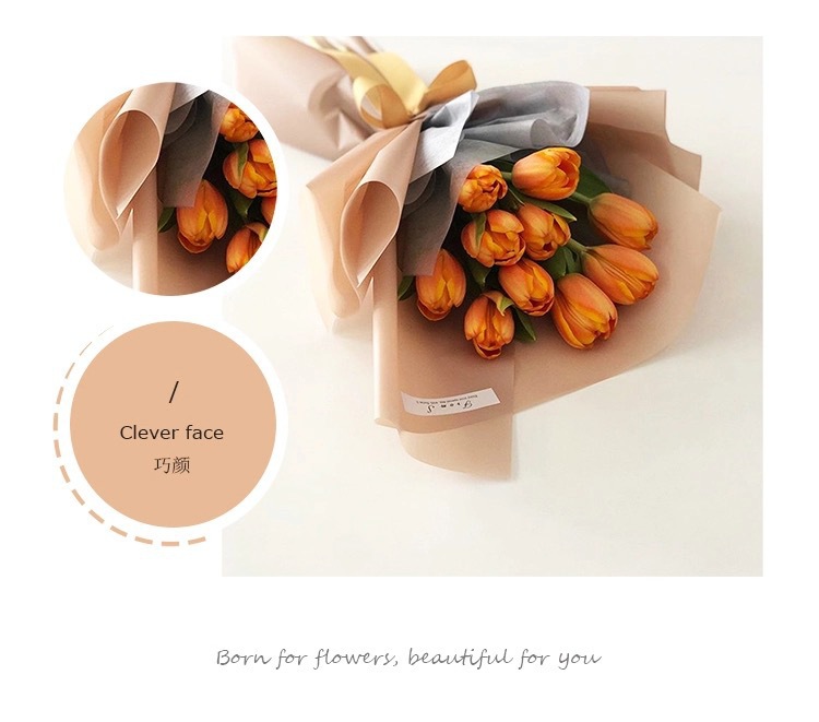 韩式黑色多色包装纸磨砂色雾面纸韩素纸玫瑰花束包花纸花艺材料详情5