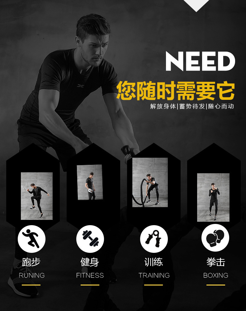 Quick-drying clothes for men, short-sleeved loose fitness T-shirts, running shirts, half-sleeved T-shirts, large-sized sports T-shirts pic 6