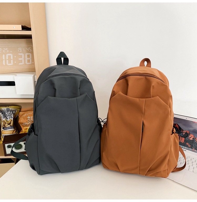 2024新款大容量纯色简约百搭时尚初高中生电脑包大学生双肩背包详情25