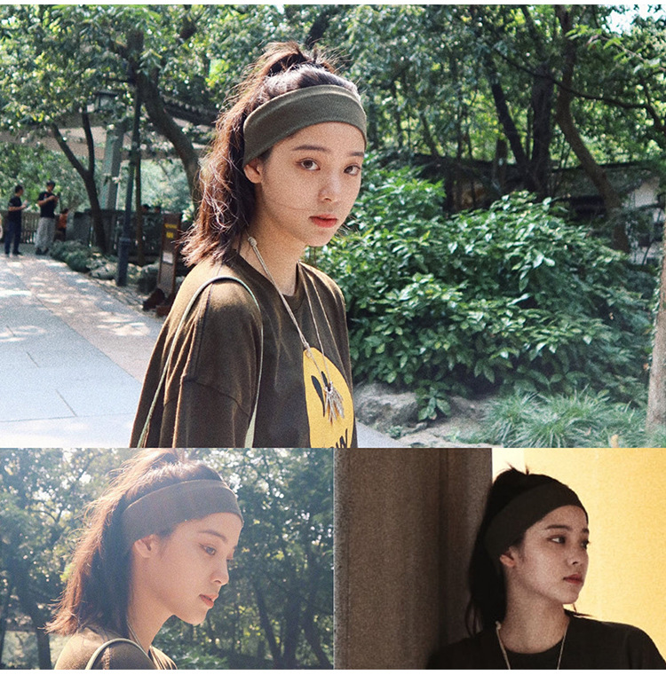 The same style of sports hair band as Ouyang Nana, versatile for female Internet celebrities, sweat-absorbing, running out, knitted woolen headscarf for women pic 13