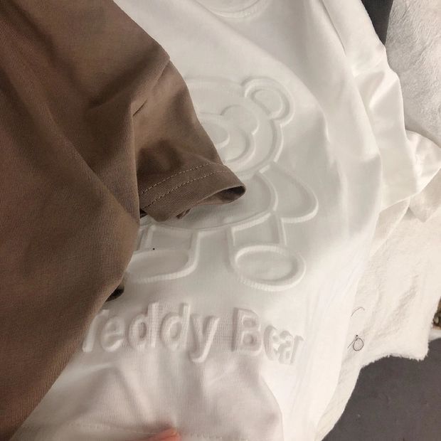 男小童t恤压花小熊韩国儿童立体压花柔棉短袖T恤男女宝宝休闲上衣详情12