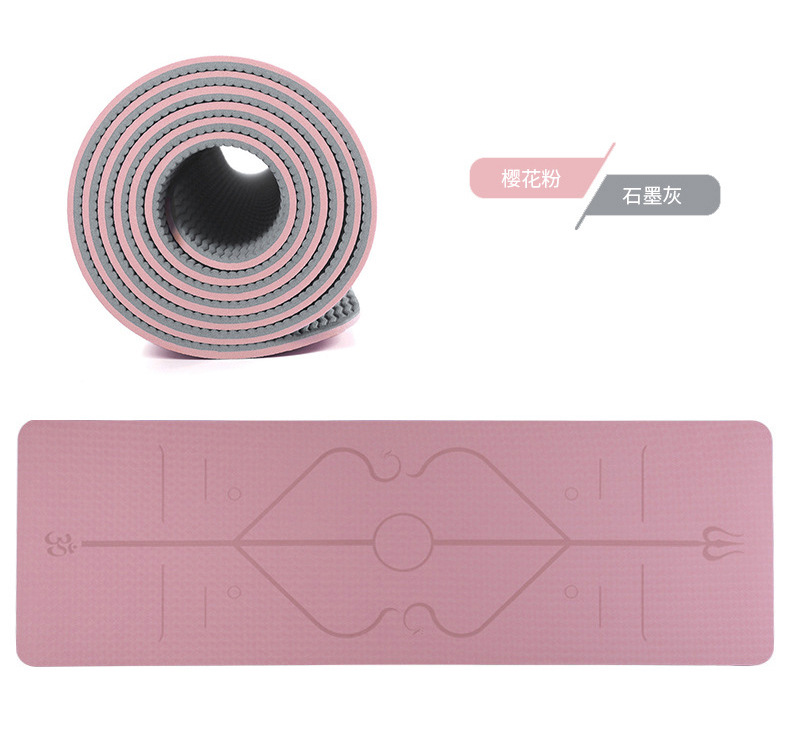 tpe双层双色瑜伽垫体位线加厚10mm加宽68/80cm健身垫批发支持logo详情23