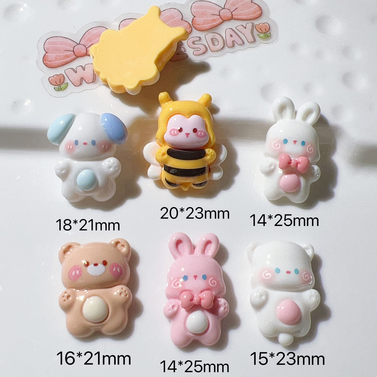 树脂配件批发diy配件手工材料鞋扣帽子手机壳配饰亮面糖果兔子详情3