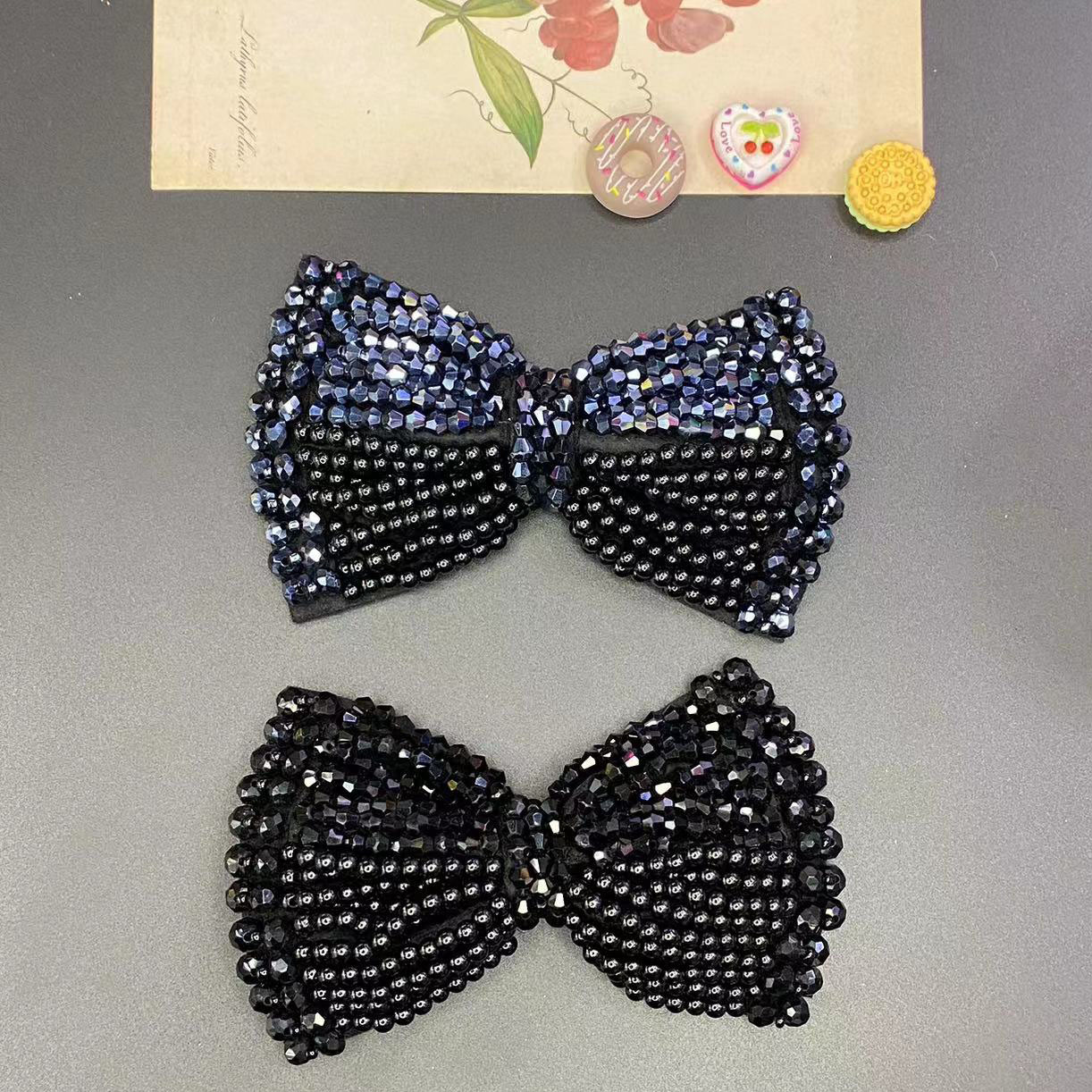 韩版水晶珍珠蝴蝶结发饰头饰鞋帽服饰手工串珠配件 厂家直销批发详情7