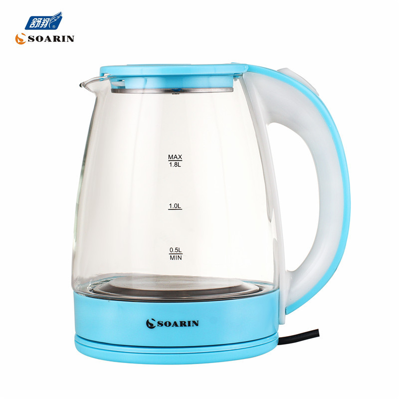 English export round plug SOARIN high-power glass electric kettle 993 1.8L boiling kettle in stock pic 1