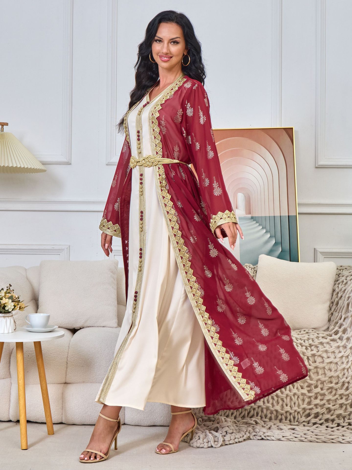 MT029 Middle East Cross-border Trade Arab Clothing, robes, embroidered cardigans, vests, two-piece dresses, ebay pic 22