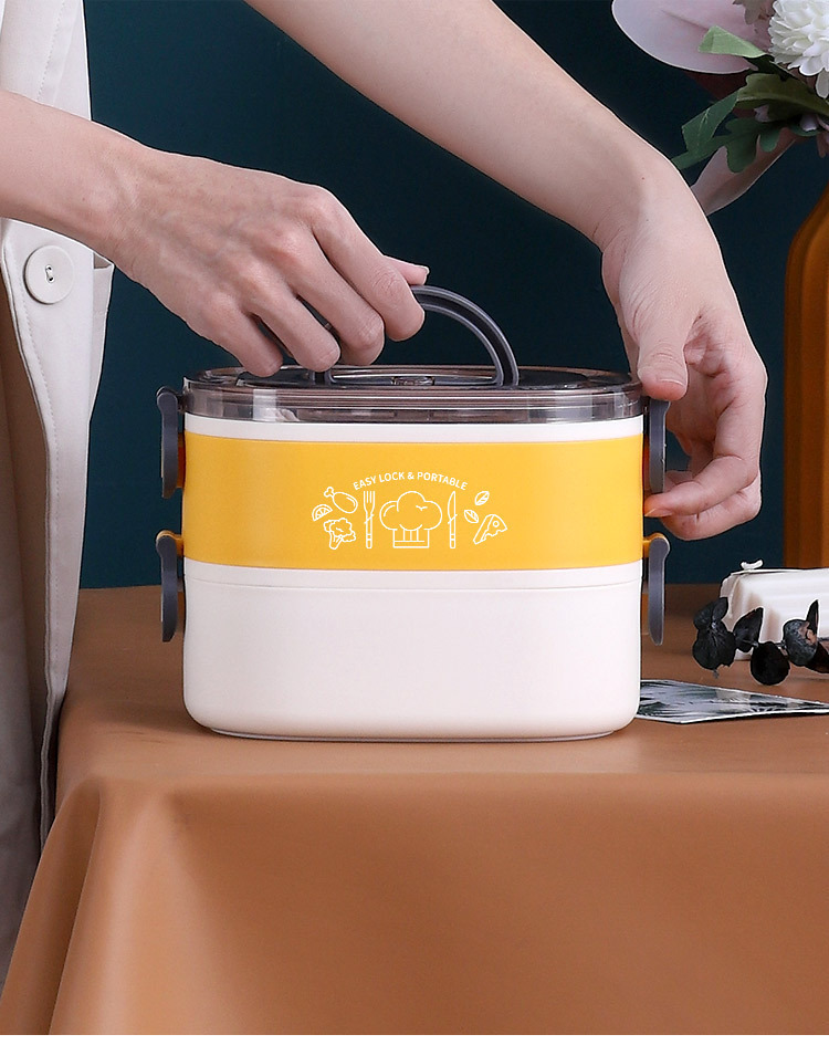 INS网红椭圆双层不锈钢饭盒 学生便当盒便携成人食堂办公保温餐盒详情13