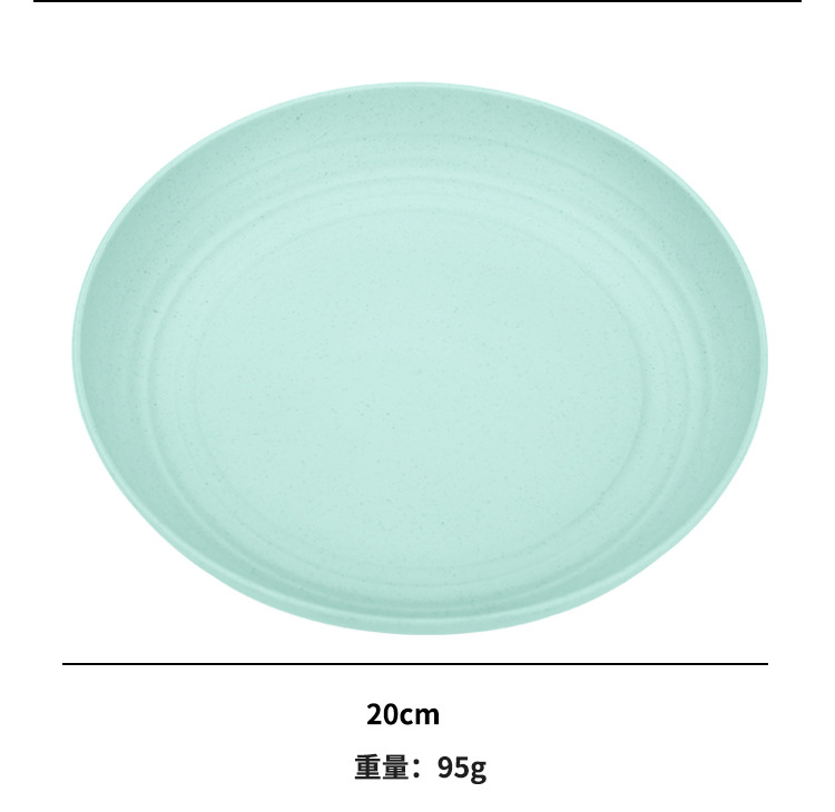 Wheat straw 20cm round plate, household bone-spitting plate, dried fruit plate, restaurant fruit plate, cafeteria plastic dumpling plate pic 12
