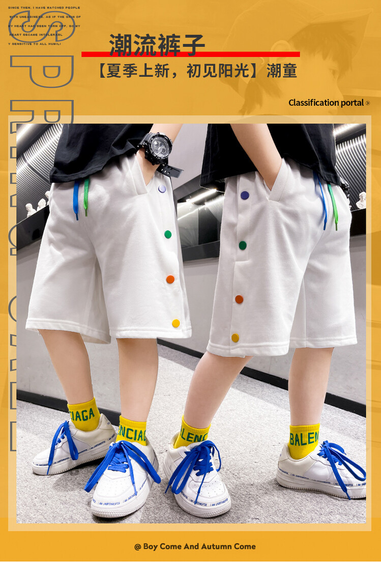 The 2022 new summer loose and stylish cotton capri shorts for boys are a trend of casual summer pants for middle-aged children pic 75