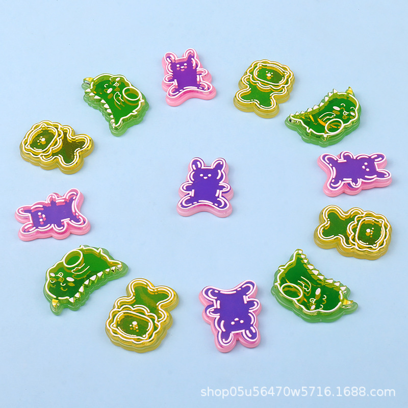 Wholesale of acrylic colorful and cute little animal pieces, handcrafted keychains, hair accessory materials pic 8