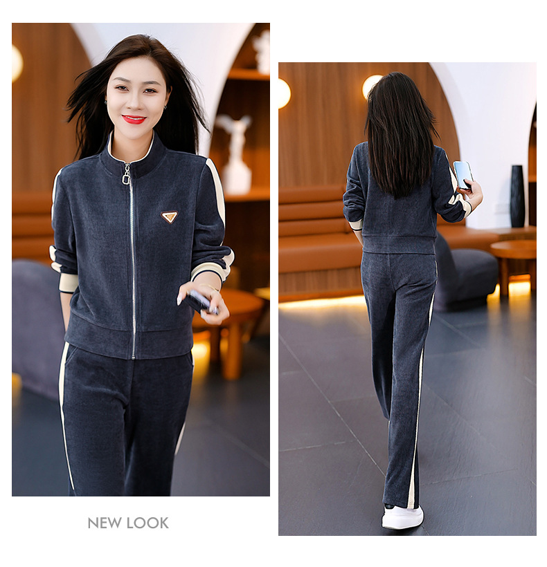 运动套装女春秋款立领两件套2024年新款秋季洋气卫衣卫裤休闲套装详情12